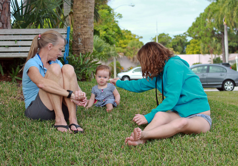 pulling weeds for Grandma